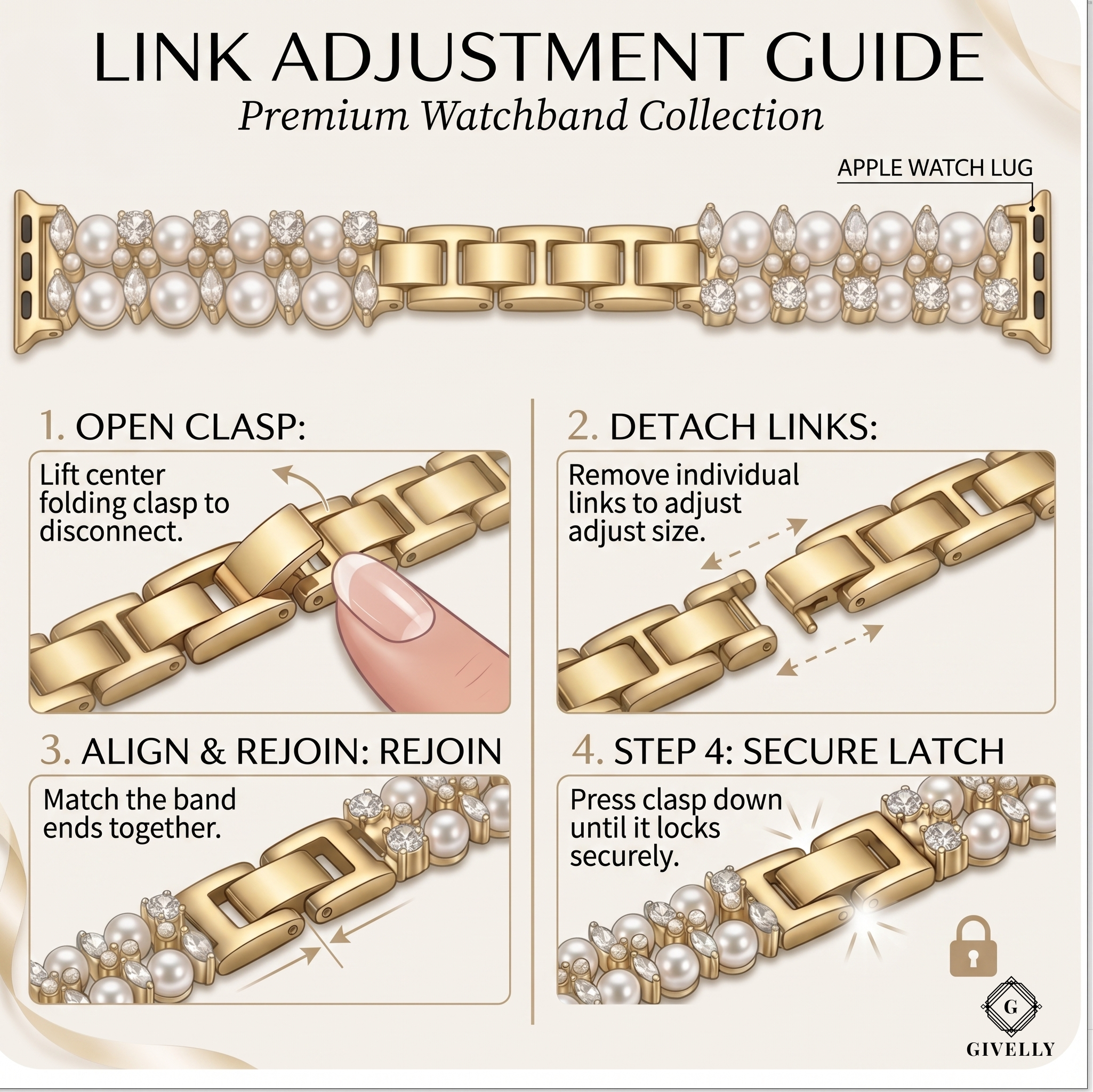 How to Adjust Your Givelly Apple Watch Band at Home