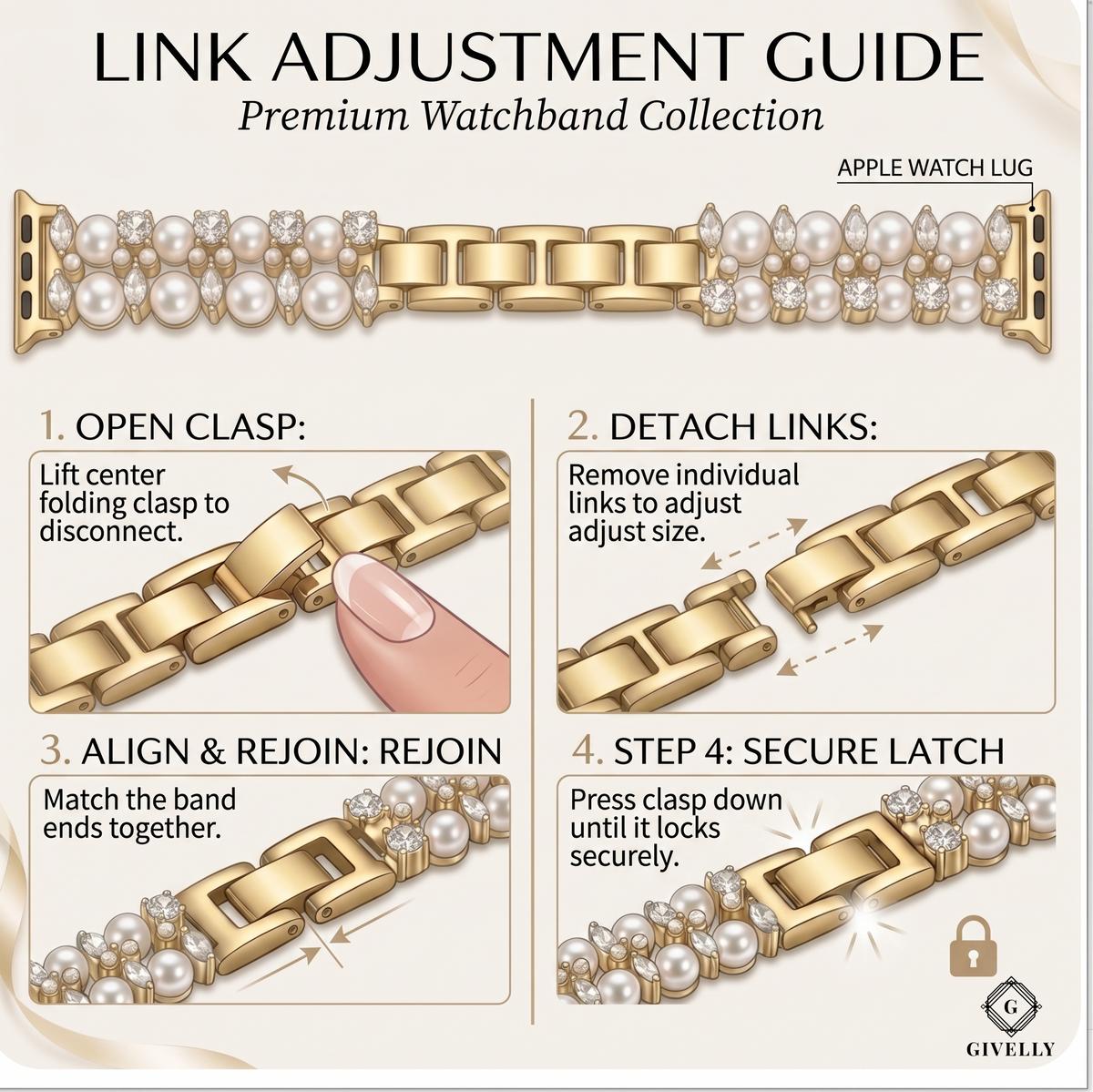 How to Adjust Your Givelly Apple Watch Band at Home