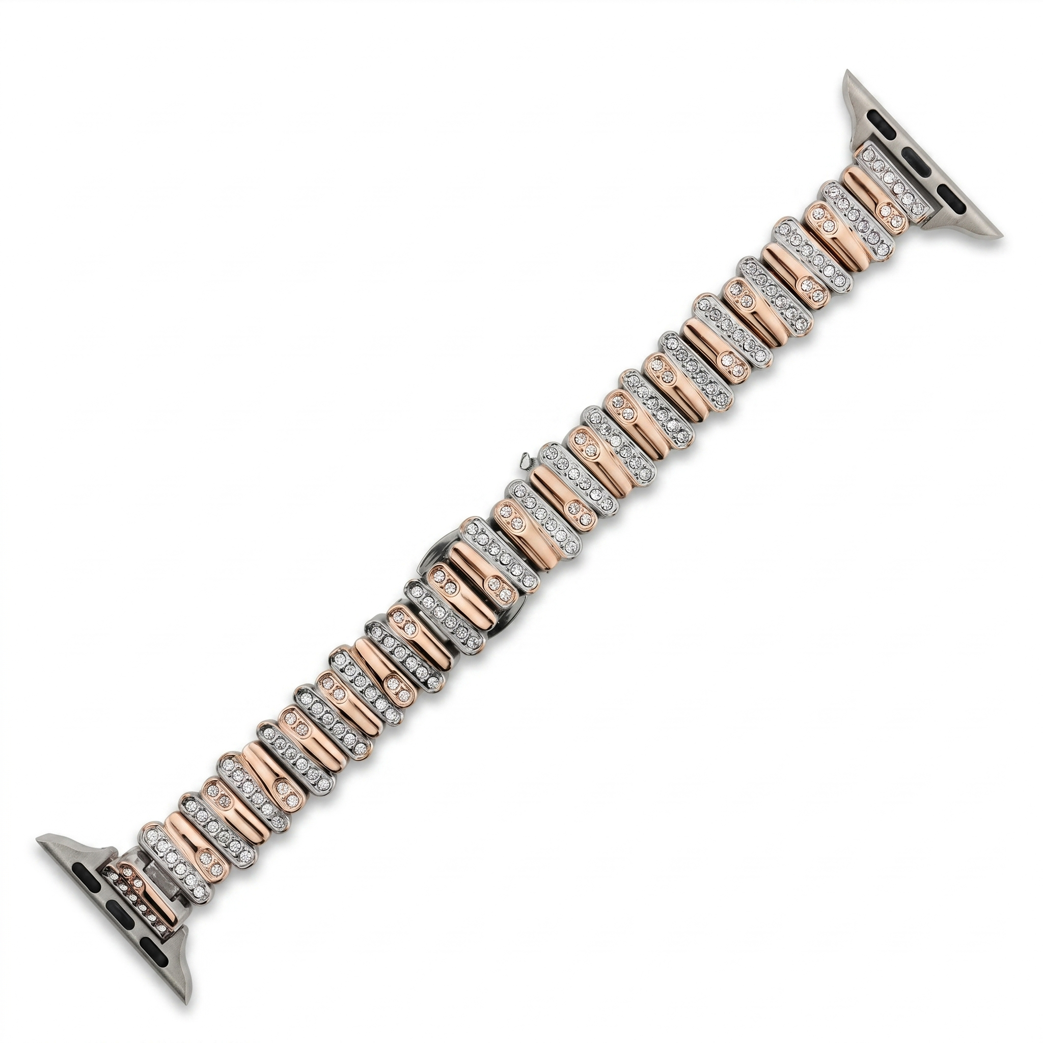 Color-Blocked Diamond Apple Watch Band with Butterfly Clasp