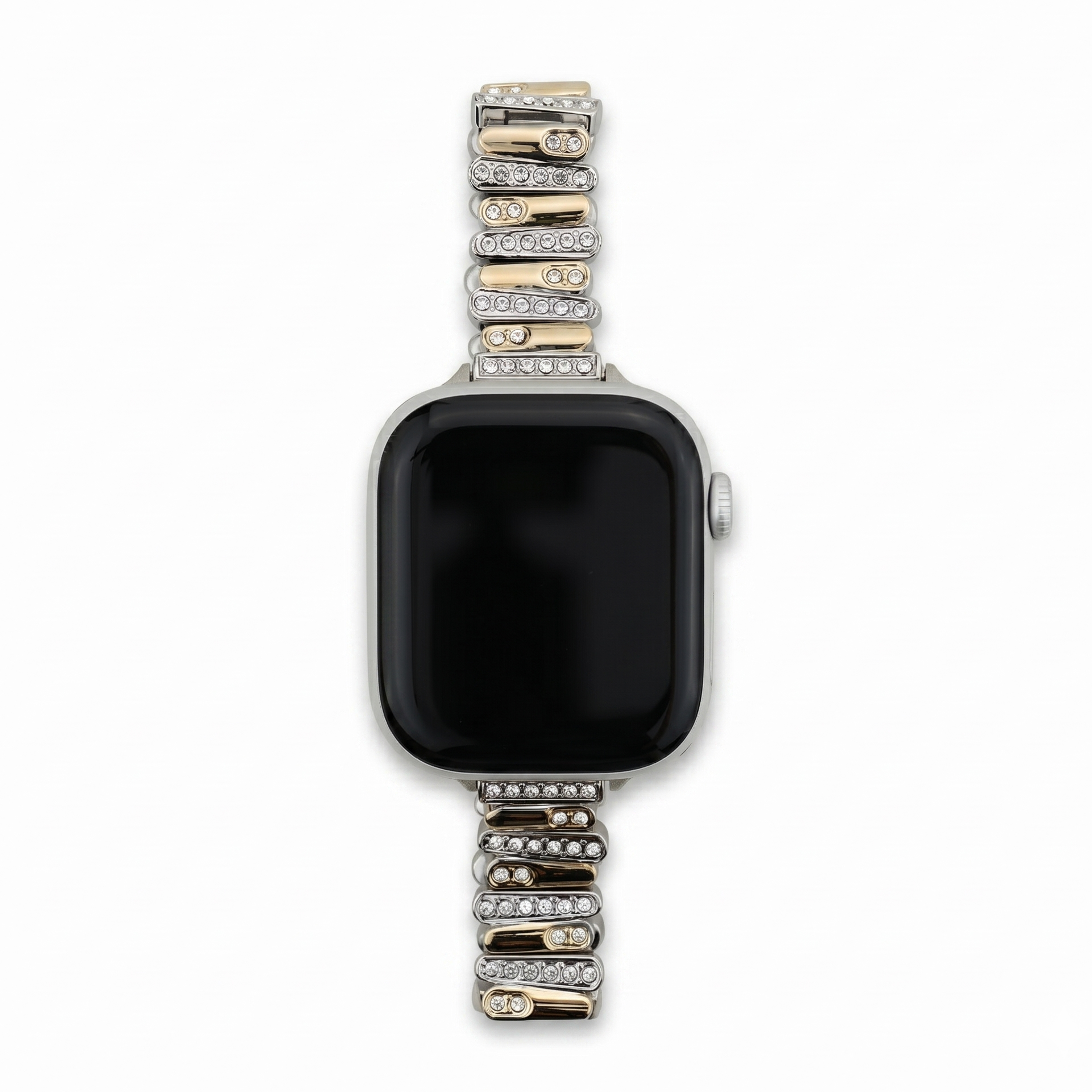 Color-Blocked Diamond Apple Watch Band with Butterfly Clasp