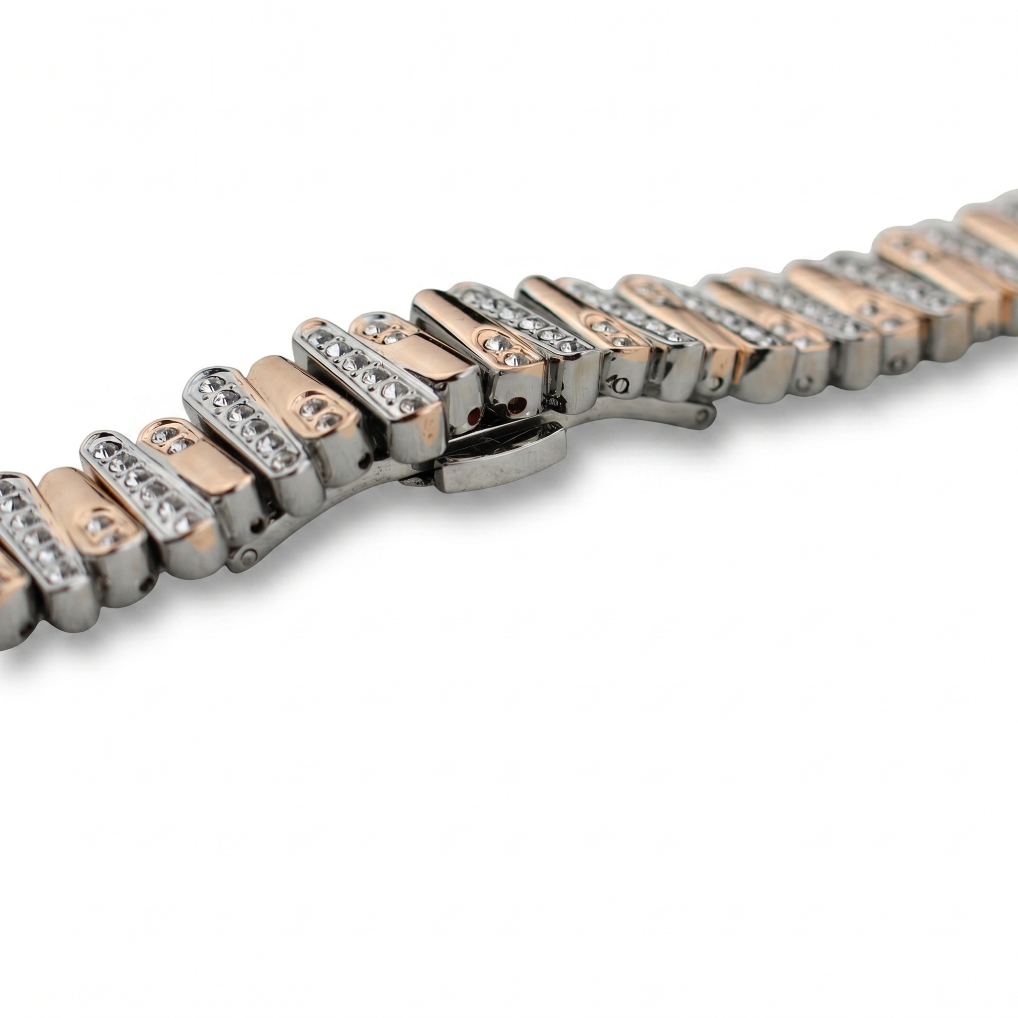 Color-Blocked Diamond Apple Watch Band with Butterfly Clasp