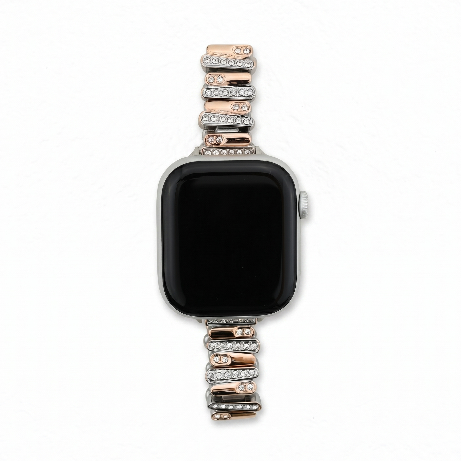Color-Blocked Diamond Apple Watch Band with Butterfly Clasp