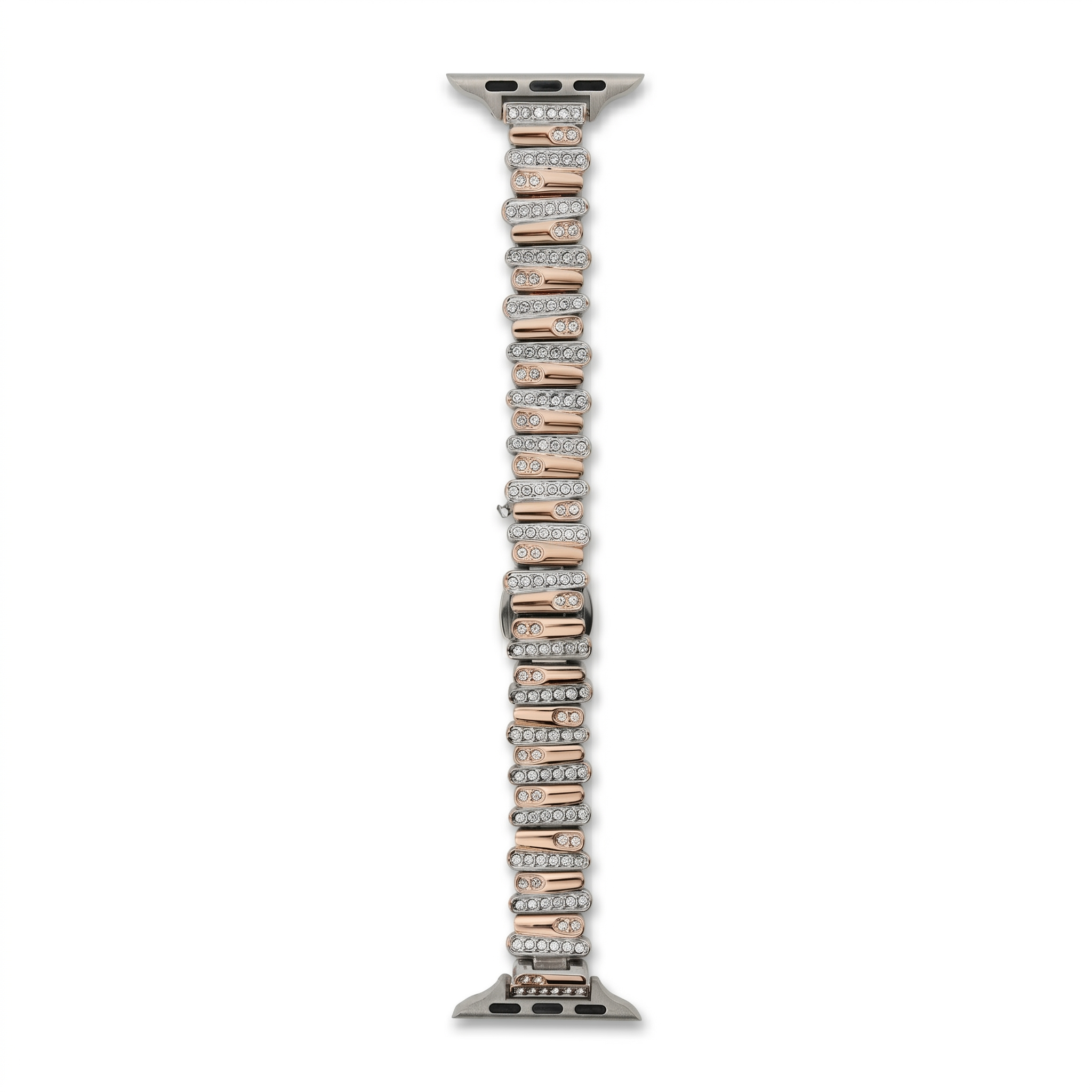 Color-Blocked Diamond Apple Watch Band with Butterfly Clasp