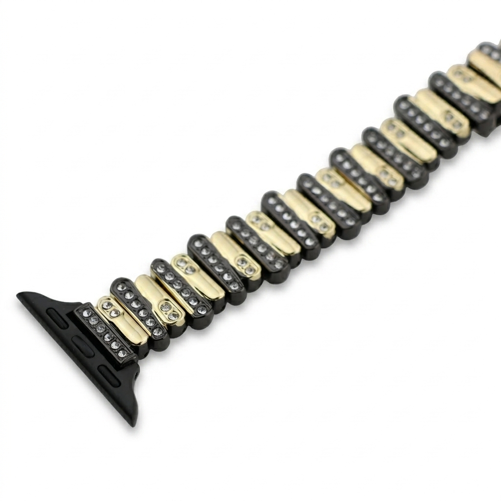 Color-Blocked Diamond Apple Watch Band with Butterfly Clasp