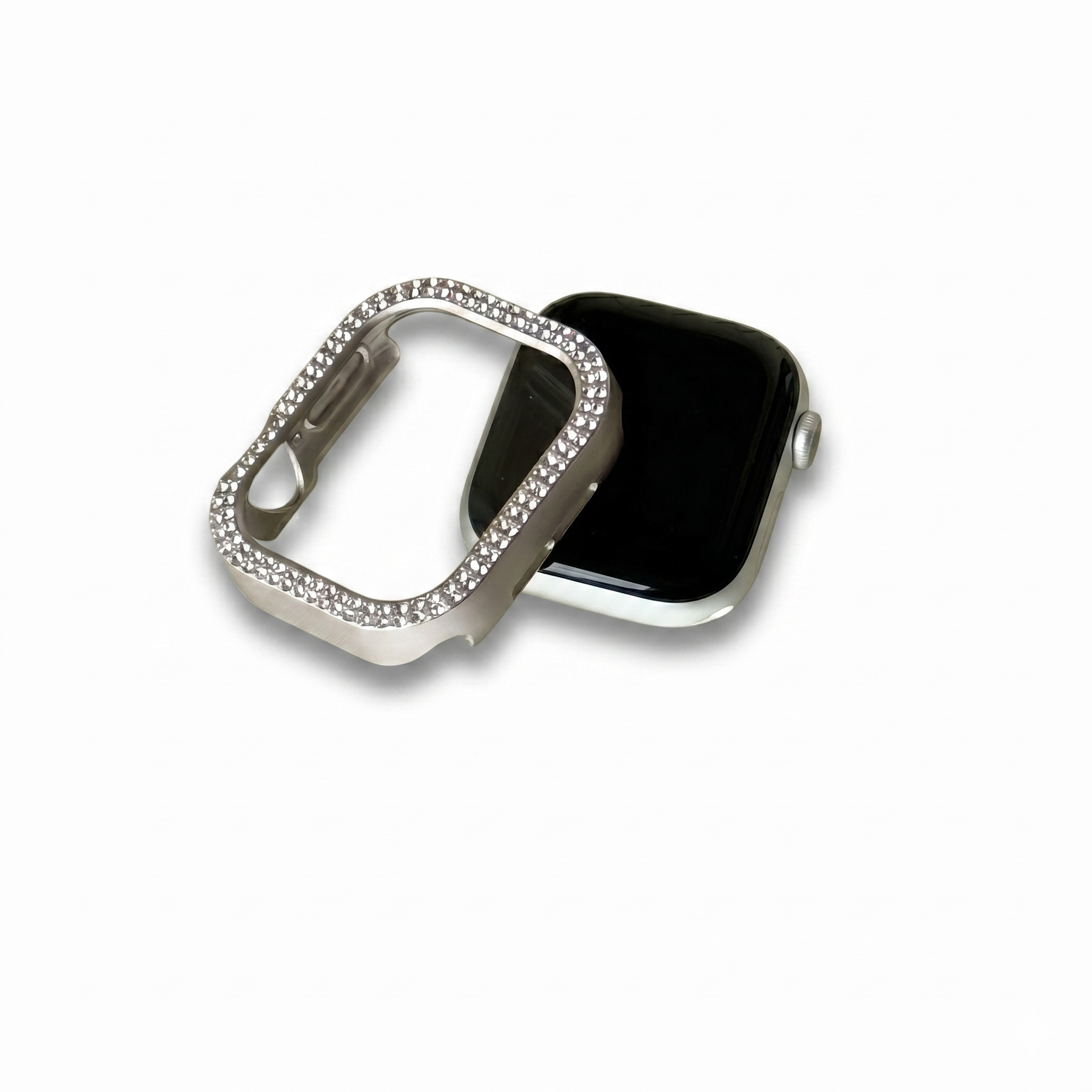 Double Row Diamond Apple Watch Frame with Screen Protector