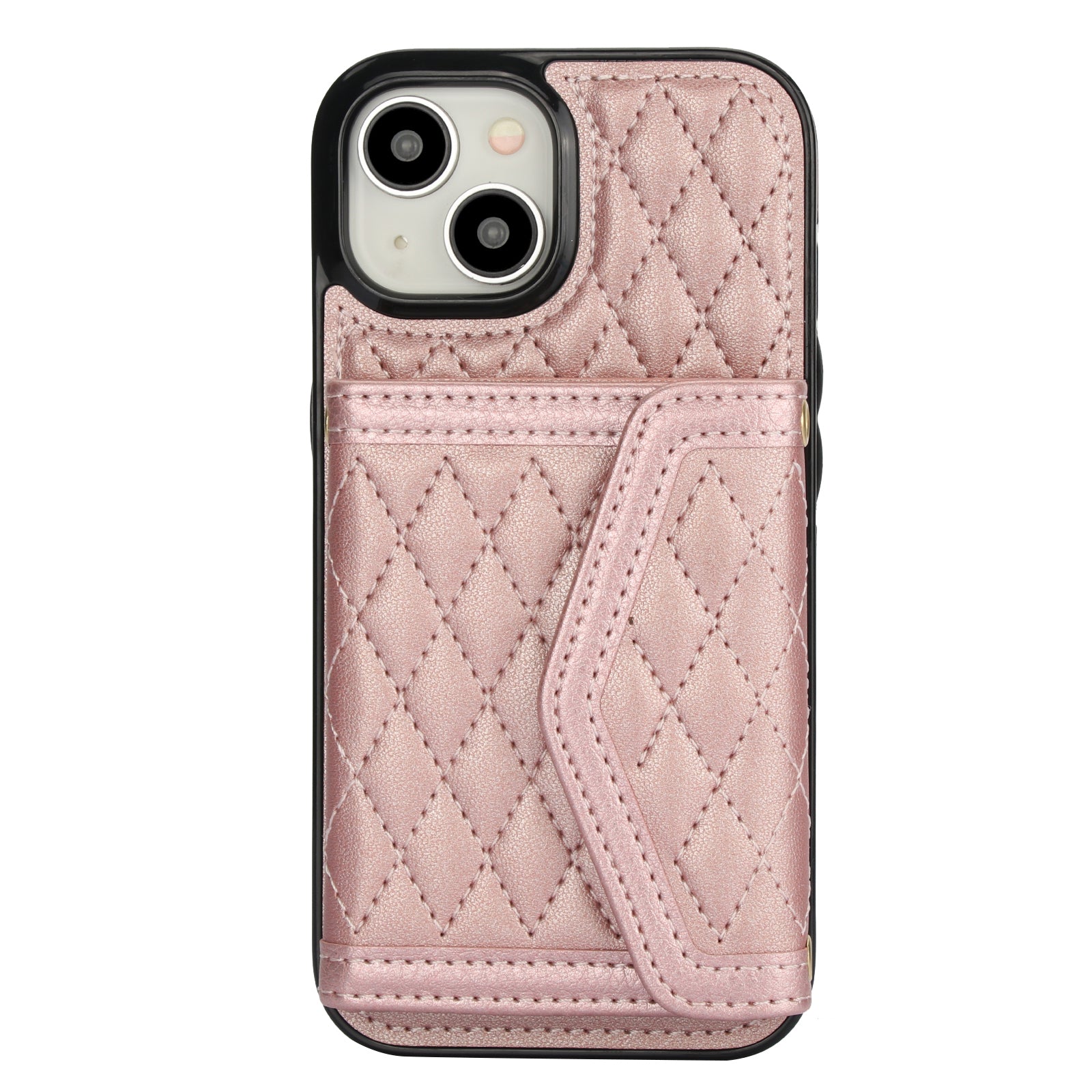 Luxury Quilted Leather Fold Wallet Case for iPhone