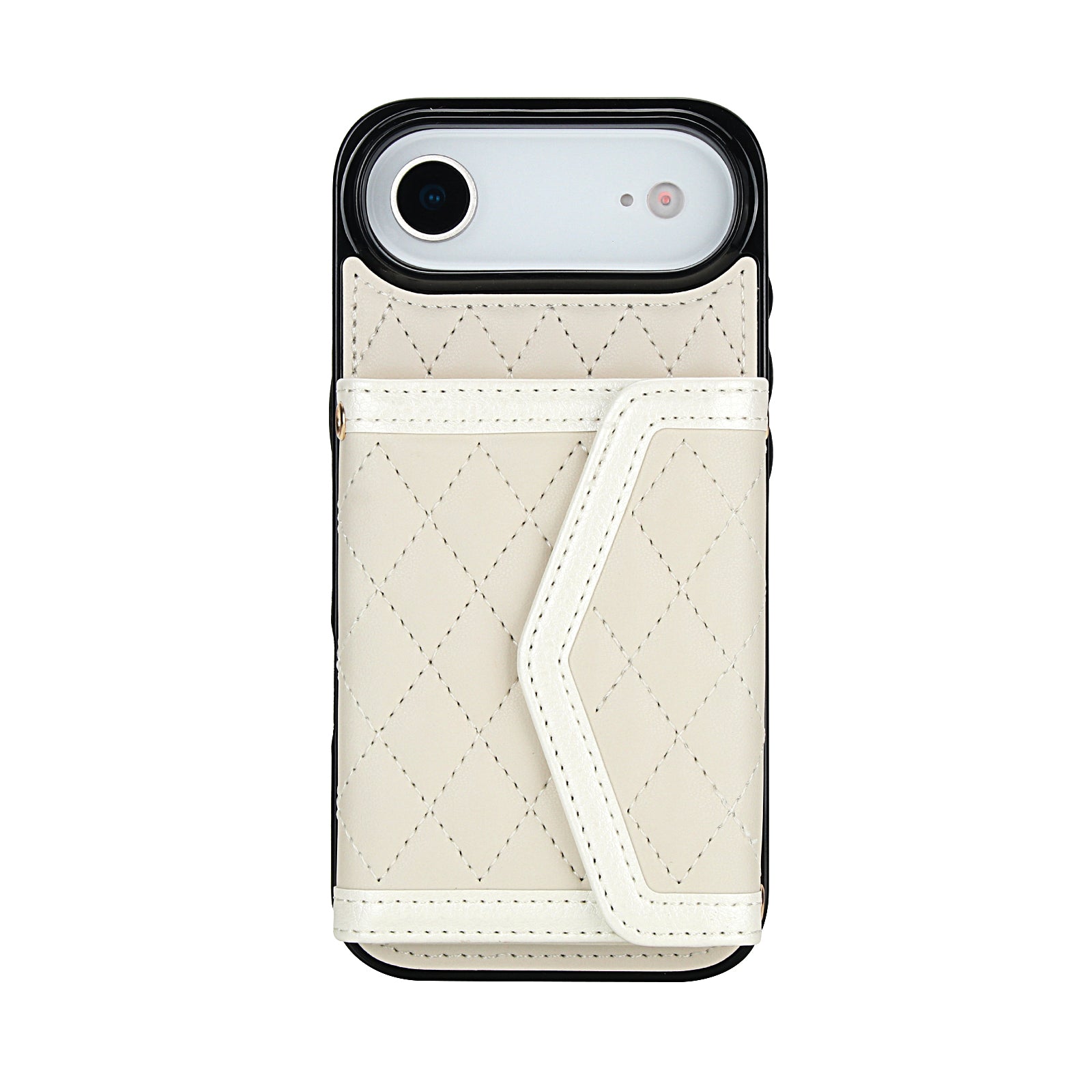 Luxury Quilted Leather Fold Wallet Case for iPhone