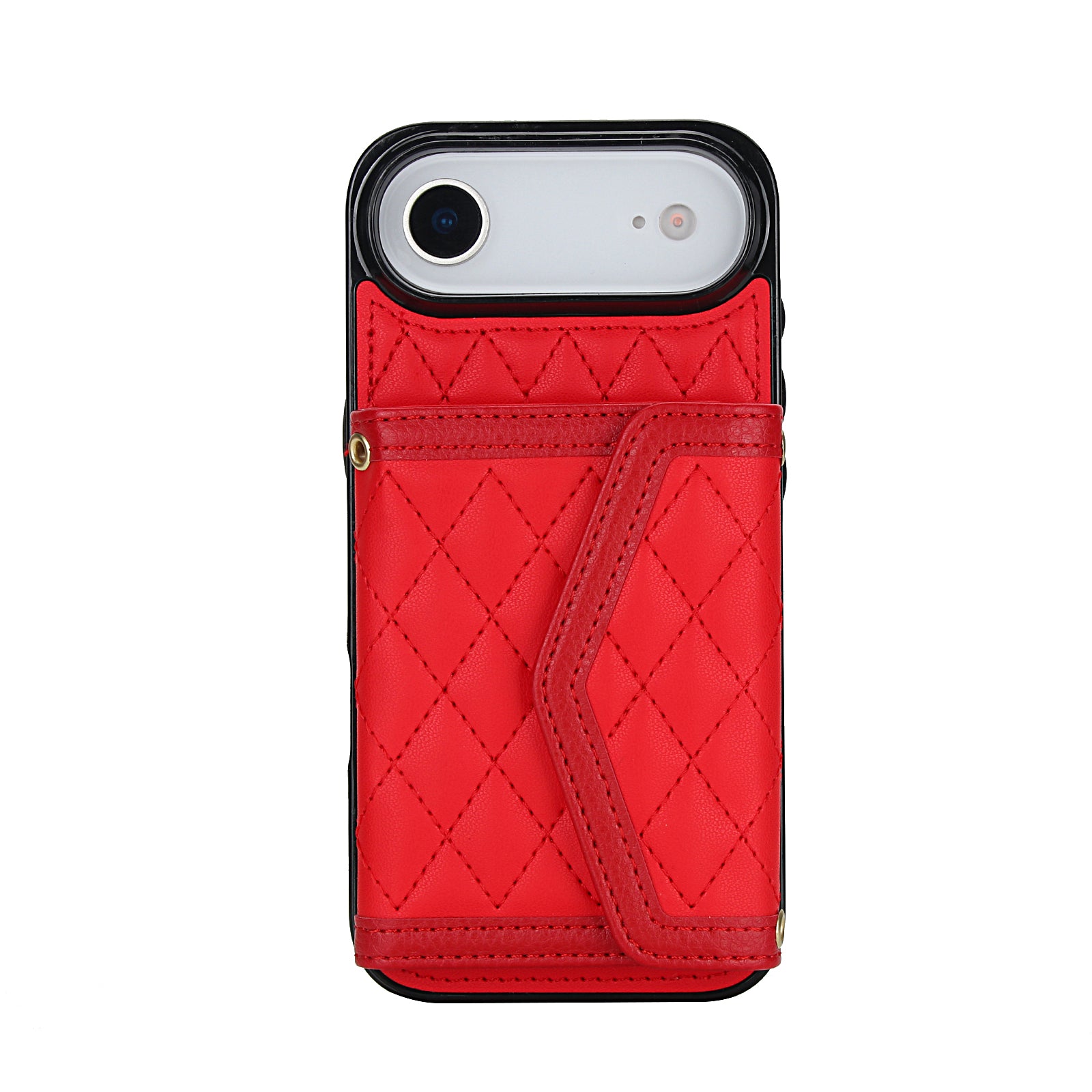 Luxury Quilted Leather Fold Wallet Case for iPhone