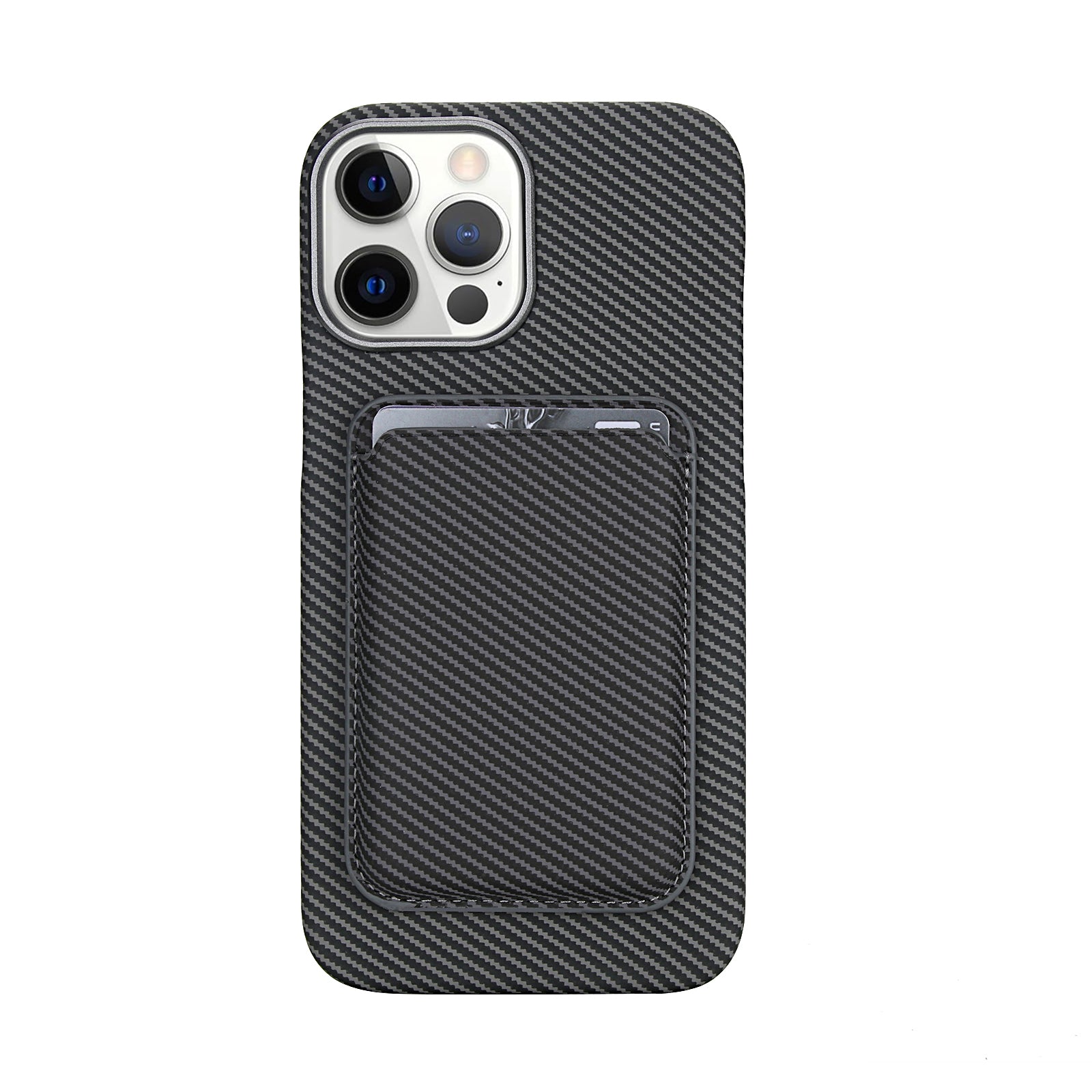 Carbon Fiber Magnetic Card Wallet Case for iPhone
