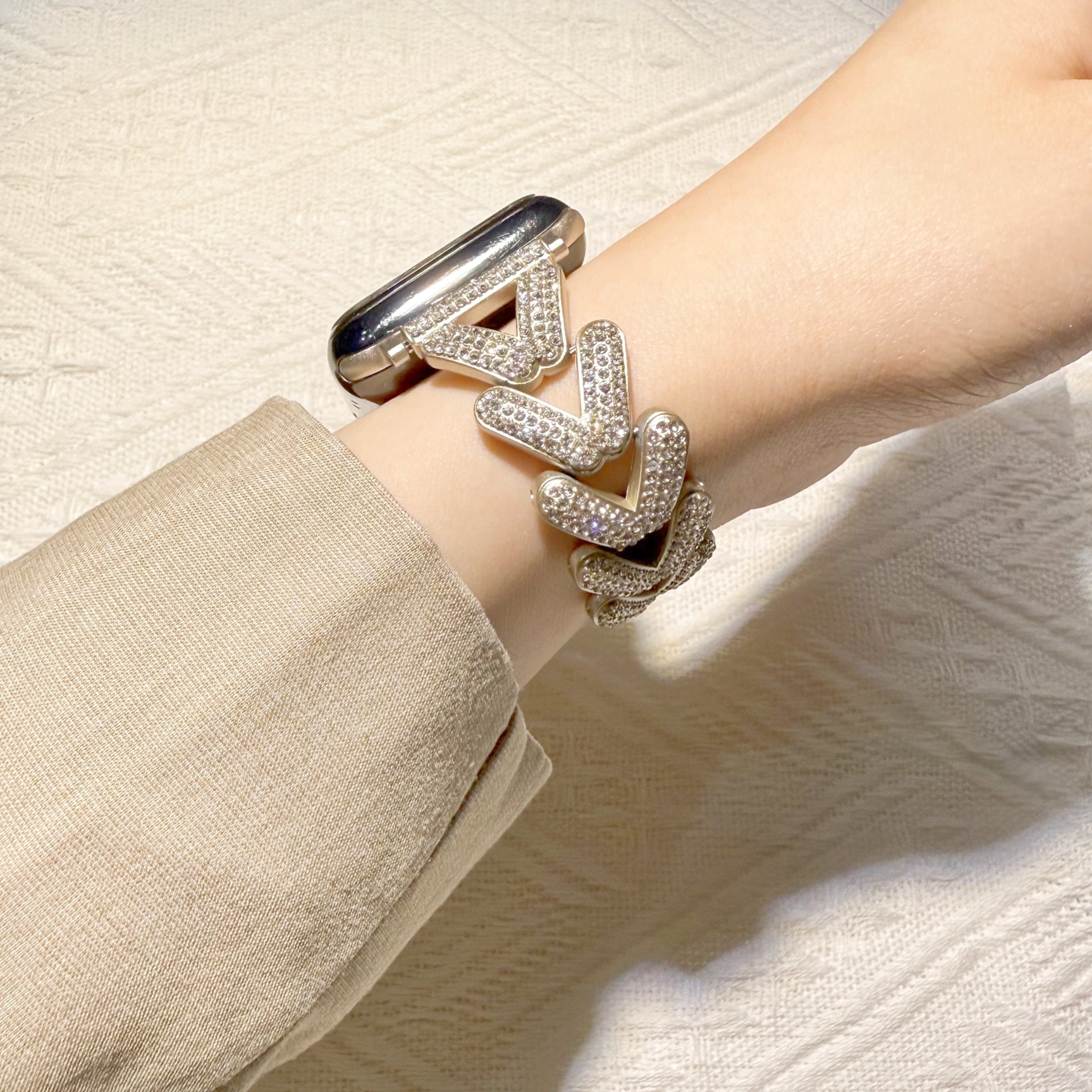 Sparkling Heart Chain Band for Apple Watch