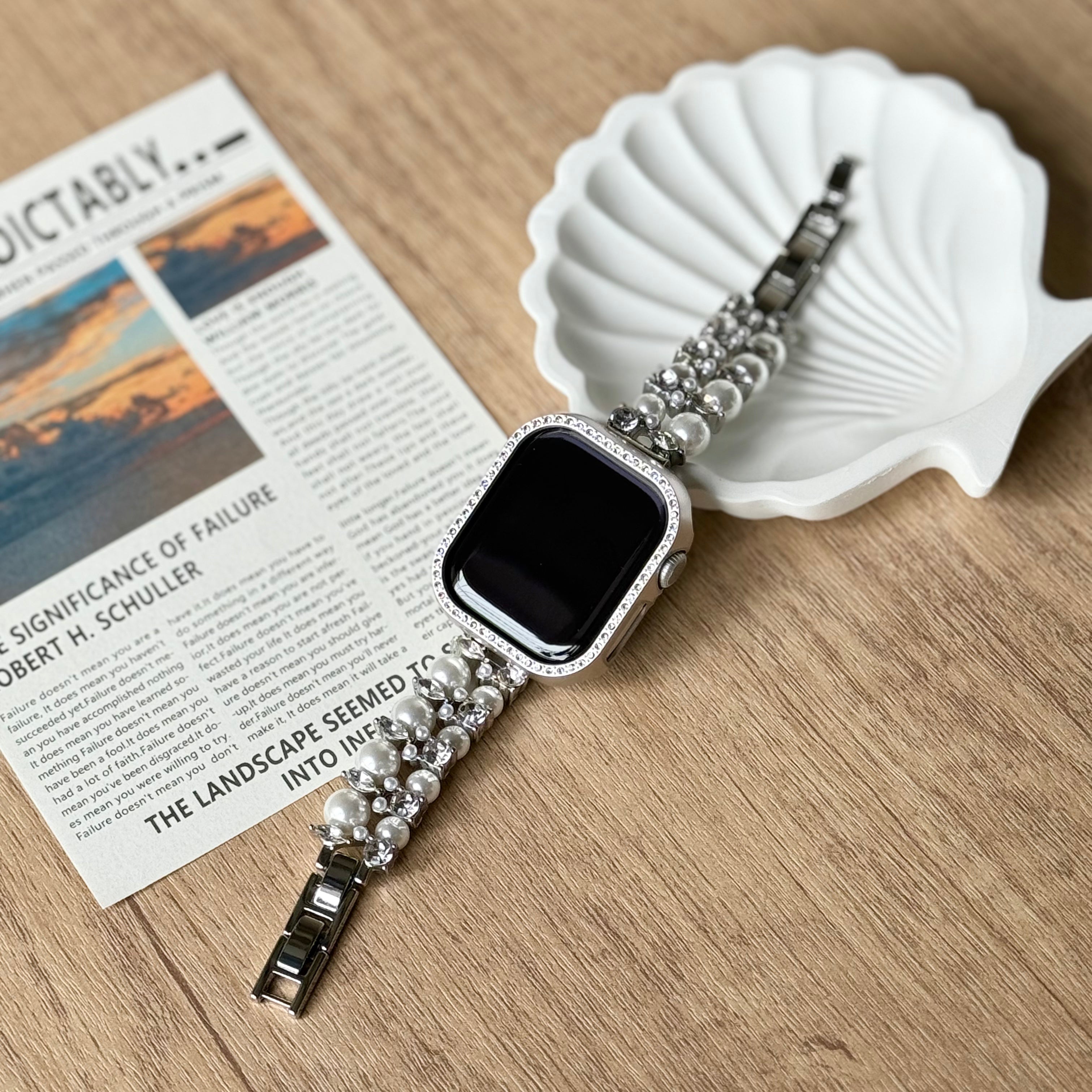 Pearl Diamond Chain Apple Watch Band