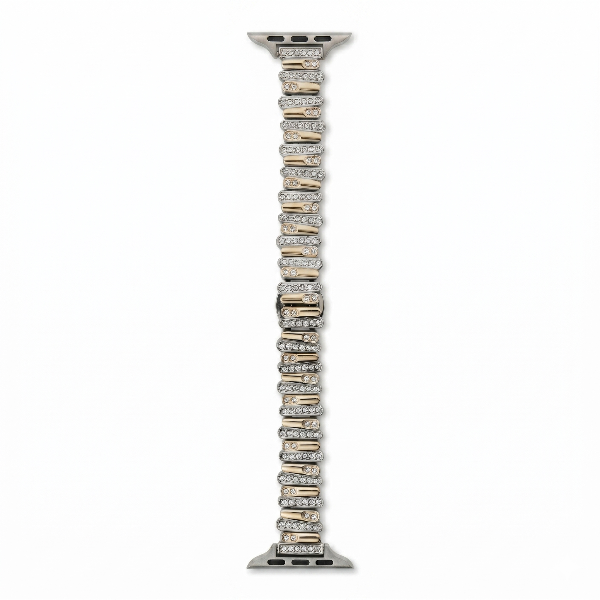 Color-Blocked Diamond Apple Watch Band with Butterfly Clasp
