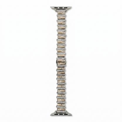 Color-Blocked Diamond Apple Watch Band with Butterfly Clasp