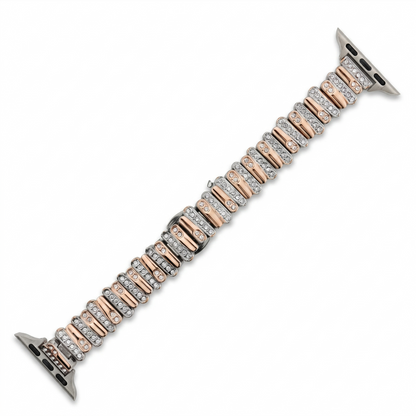 Color-Blocked Diamond Apple Watch Band with Butterfly Clasp