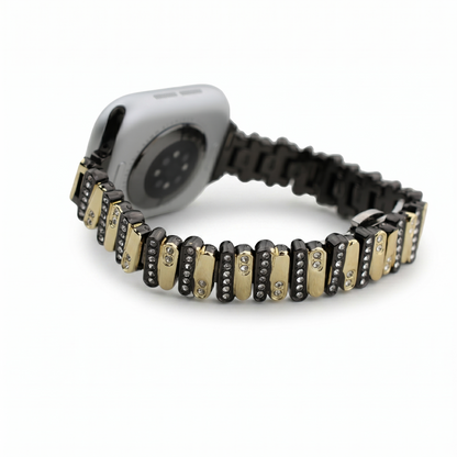 Color-Blocked Diamond Apple Watch Band with Butterfly Clasp