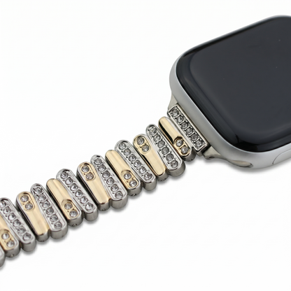 Color-Blocked Diamond Apple Watch Band with Butterfly Clasp