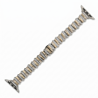 Color-Blocked Diamond Apple Watch Band with Butterfly Clasp