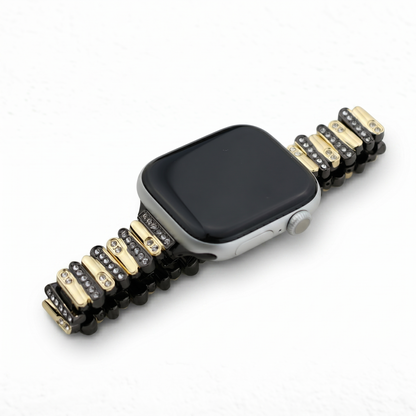 Color-Blocked Diamond Apple Watch Band with Butterfly Clasp