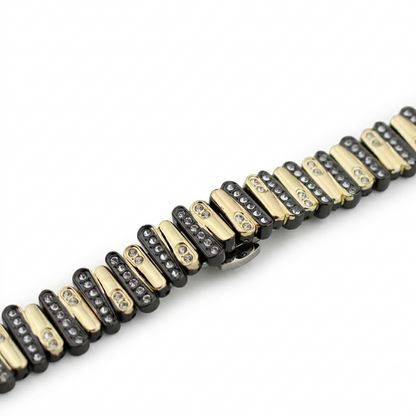 Color-Blocked Diamond Apple Watch Band with Butterfly Clasp