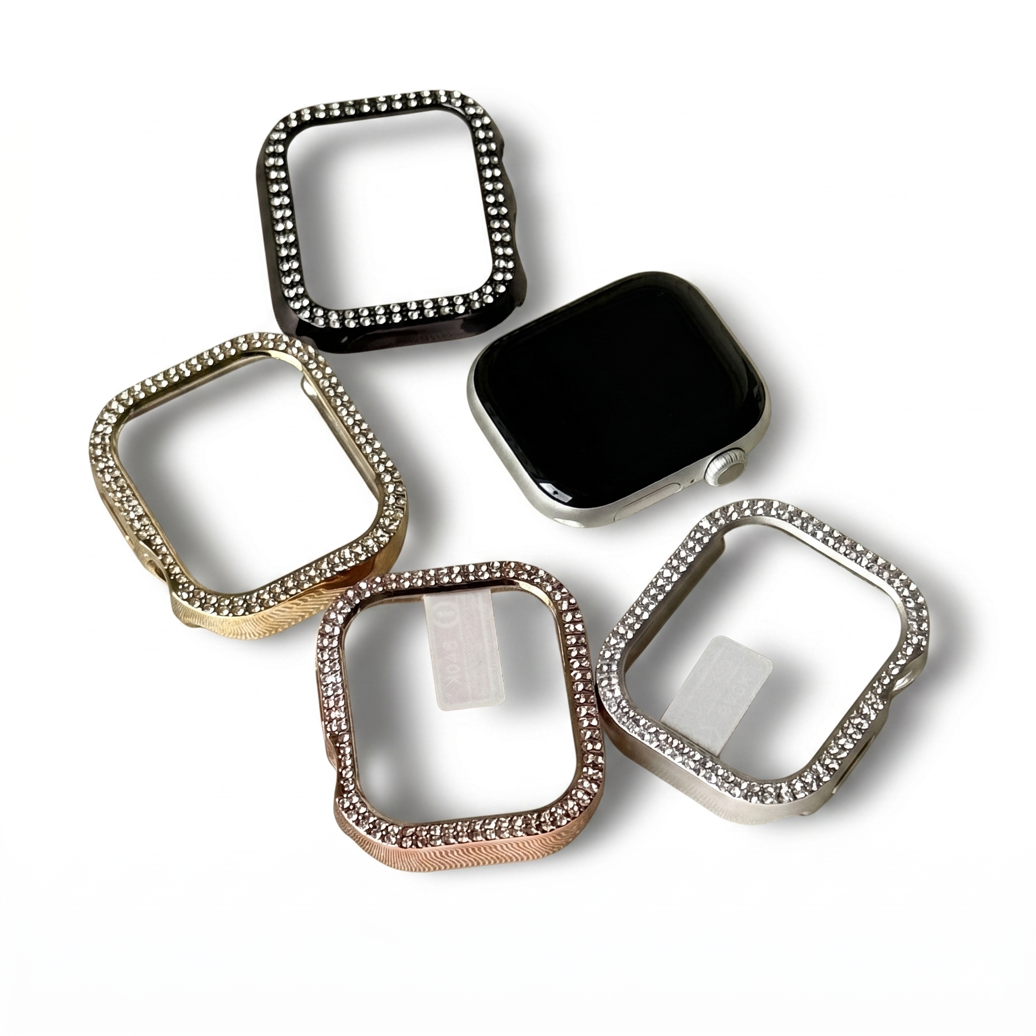 Double Row Diamond Apple Watch Frame with Screen Protector