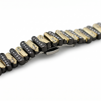 Color-Blocked Diamond Apple Watch Band with Butterfly Clasp