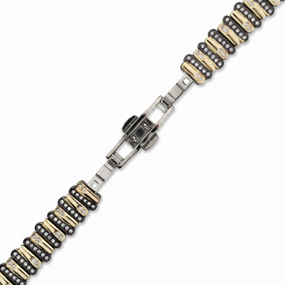 Color-Blocked Diamond Apple Watch Band with Butterfly Clasp