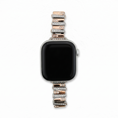 Color-Blocked Diamond Apple Watch Band with Butterfly Clasp