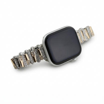 Color-Blocked Diamond Apple Watch Band with Butterfly Clasp
