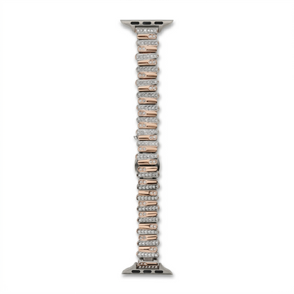 Color-Blocked Diamond Apple Watch Band with Butterfly Clasp