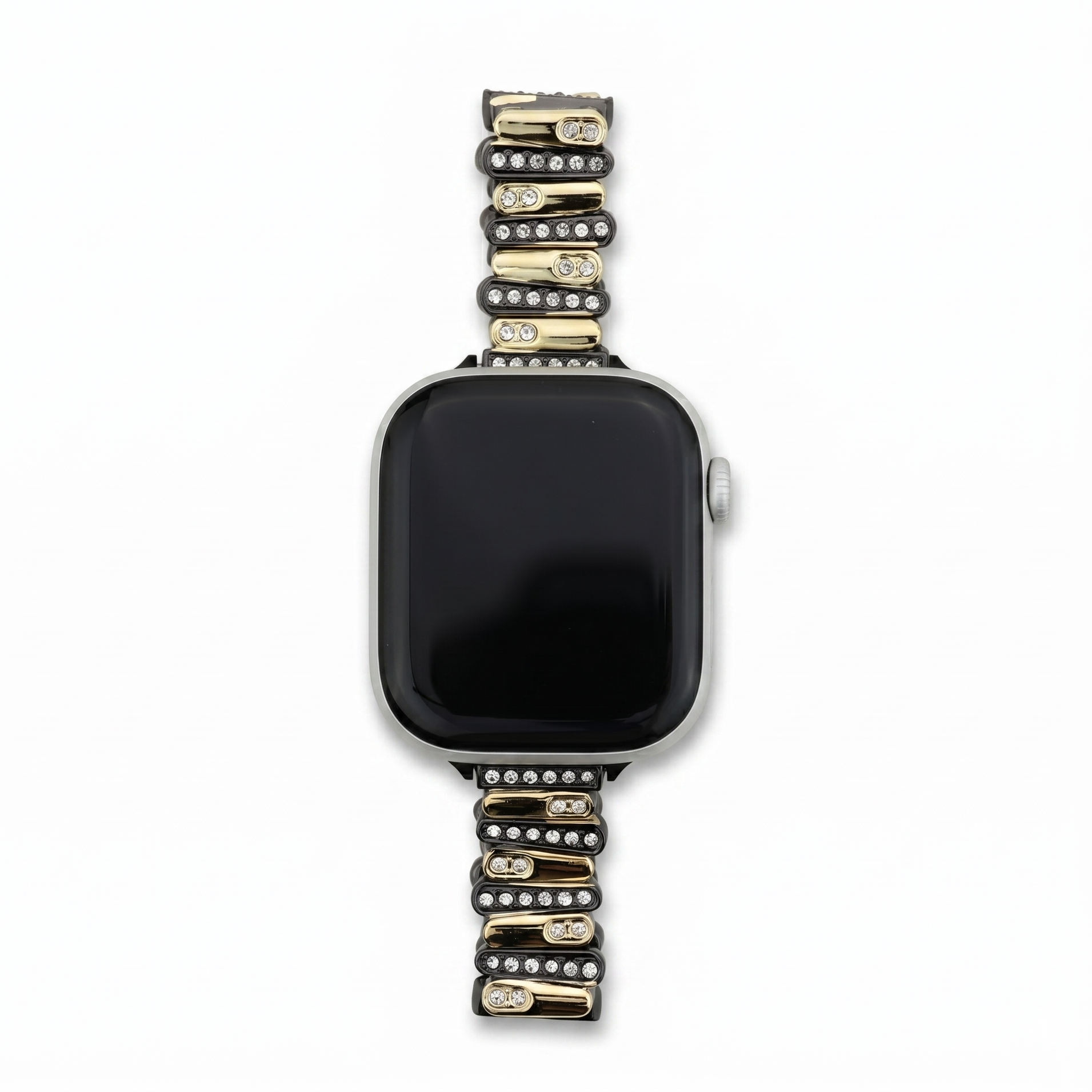 Color-Blocked Diamond Apple Watch Band with Butterfly Clasp