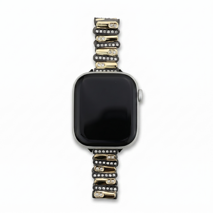 Color-Blocked Diamond Apple Watch Band with Butterfly Clasp
