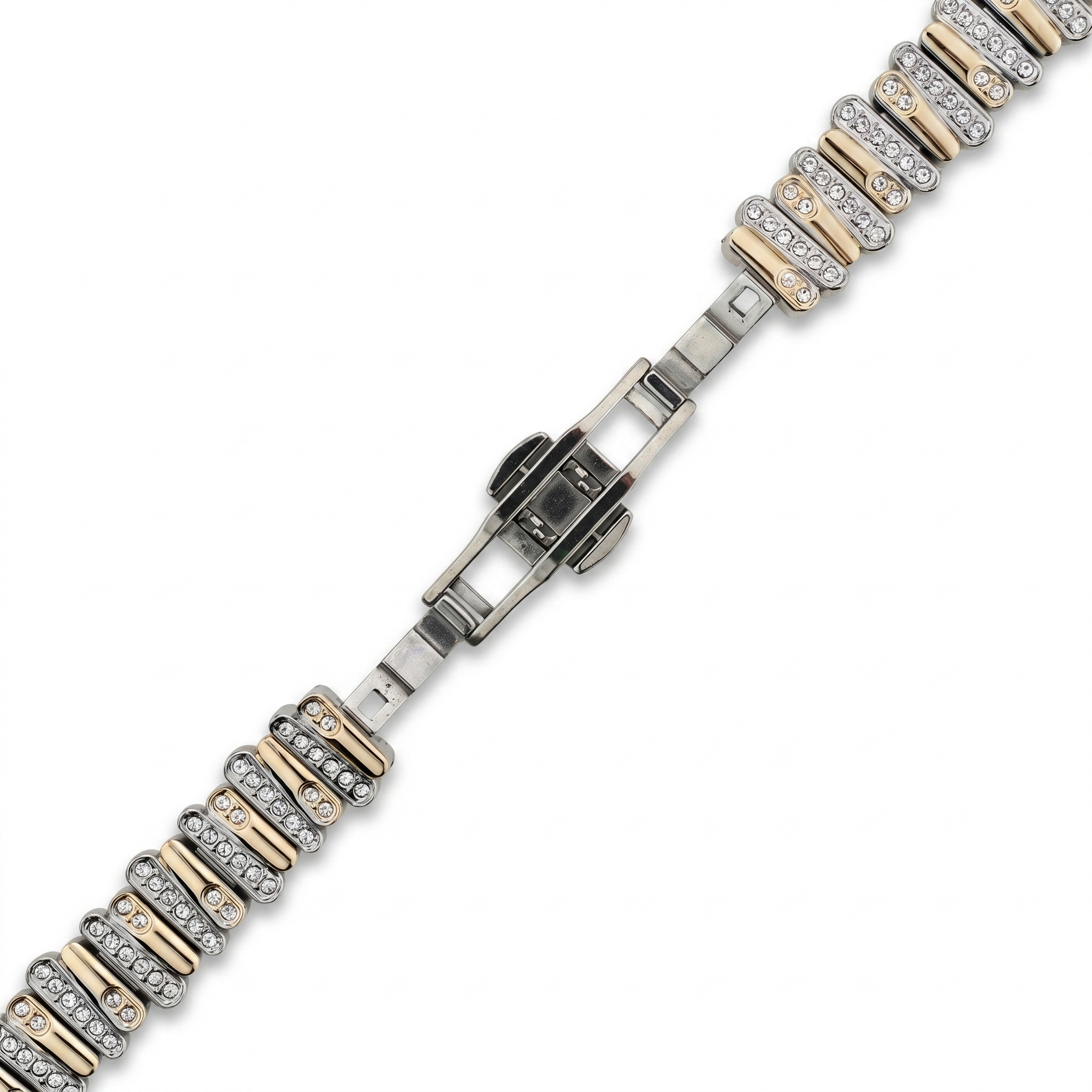 Color-Blocked Diamond Apple Watch Band with Butterfly Clasp
