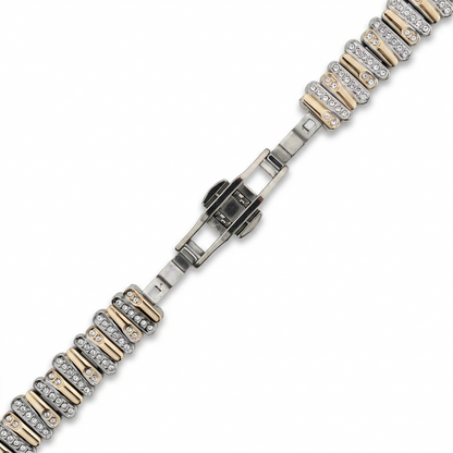 Color-Blocked Diamond Apple Watch Band with Butterfly Clasp