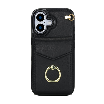 Chic Accordion Wallet & Ring Grip iPhone Case