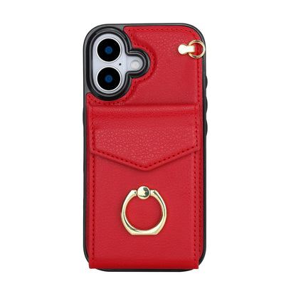 Chic Accordion Wallet & Ring Grip iPhone Case