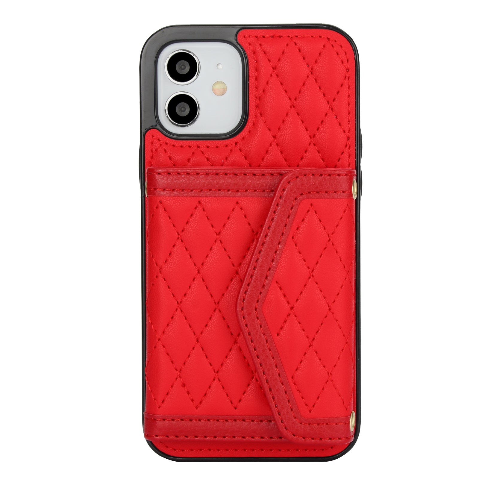 Luxury Quilted Leather Fold Wallet Case for iPhone
