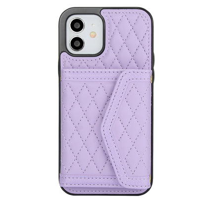 Luxury Quilted Leather Fold Wallet Case for iPhone