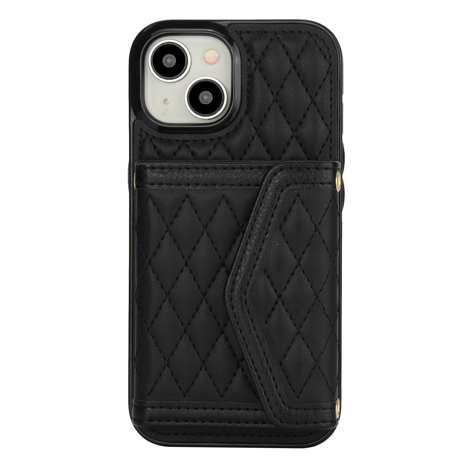 Luxury Quilted Leather Fold Wallet Case for iPhone