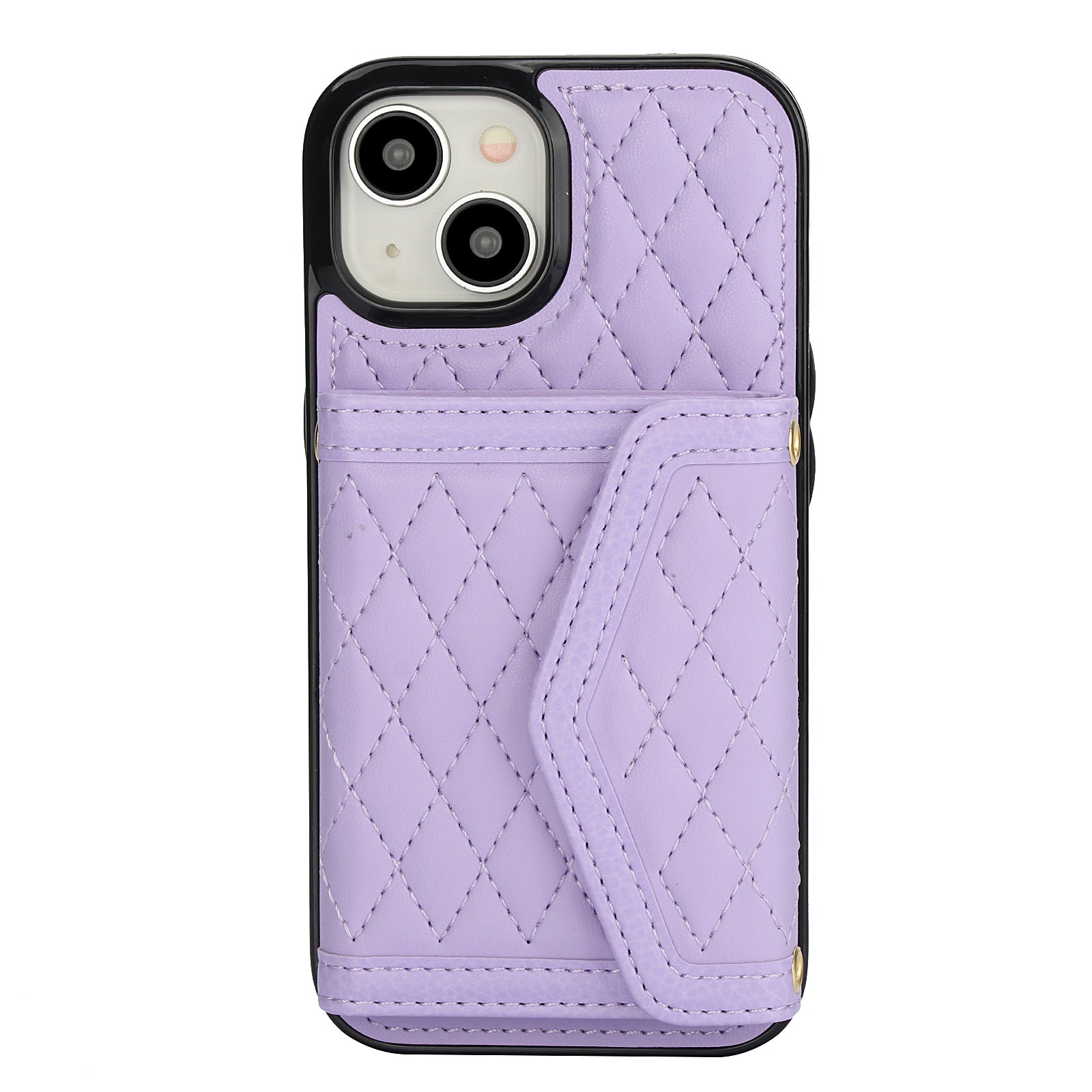 Luxury Quilted Leather Fold Wallet Case for iPhone