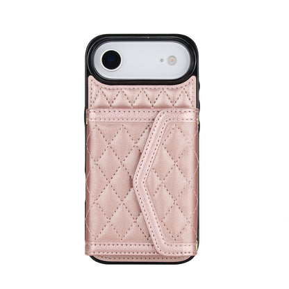 Luxury Quilted Leather Fold Wallet Case for iPhone