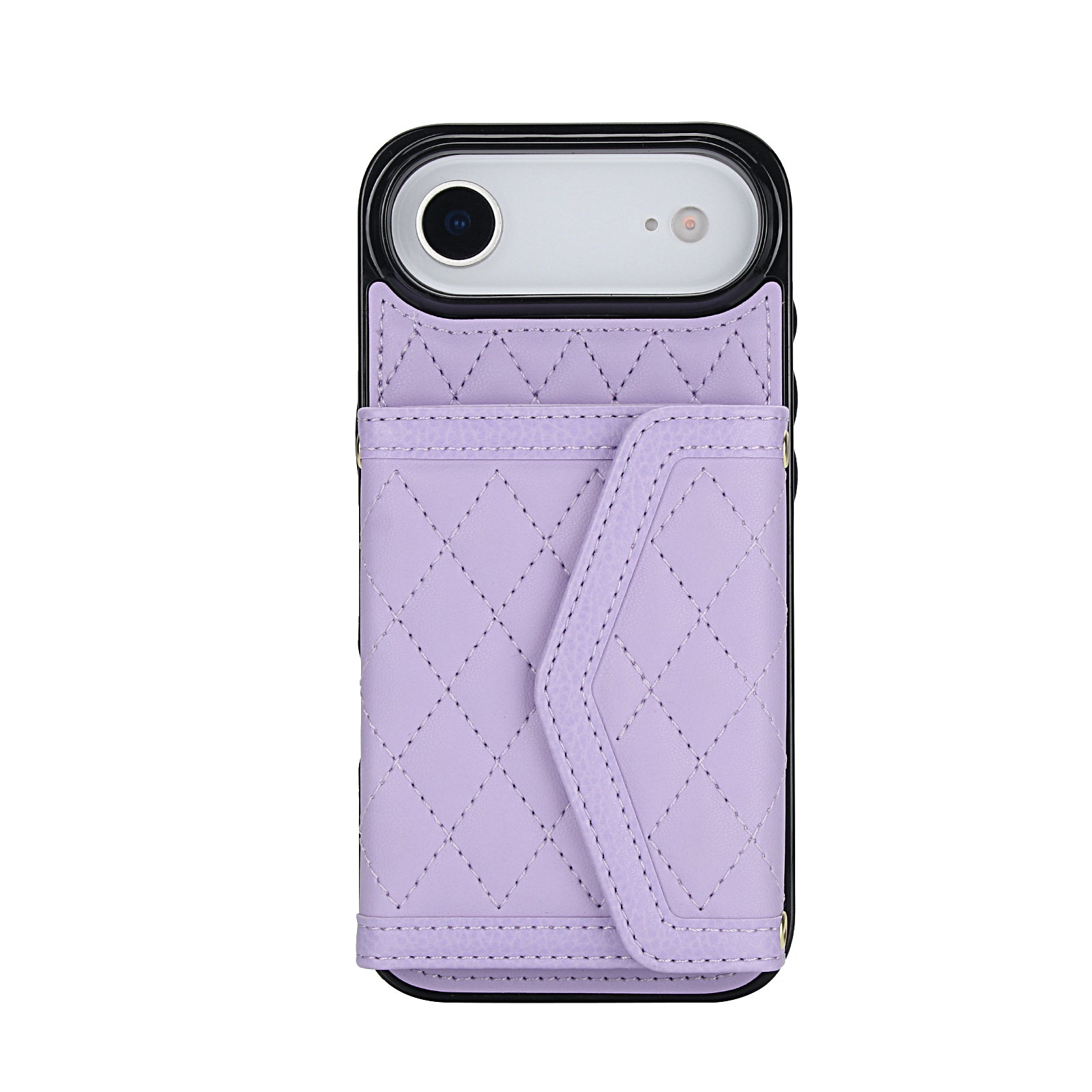Luxury Quilted Leather Fold Wallet Case for iPhone