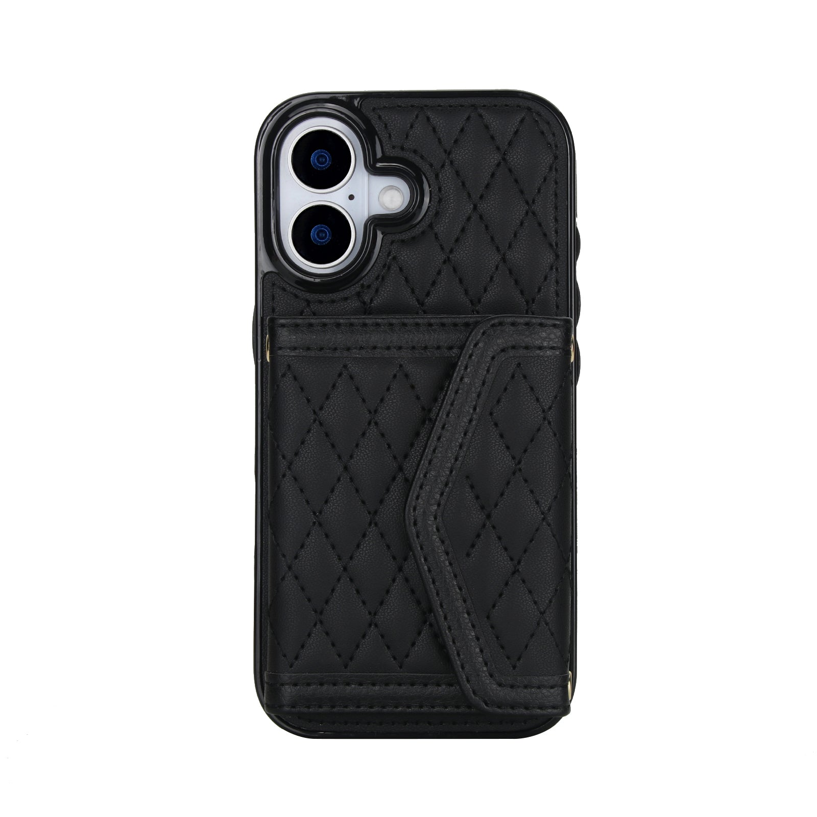 Luxury Quilted Leather Fold Wallet Case for iPhone