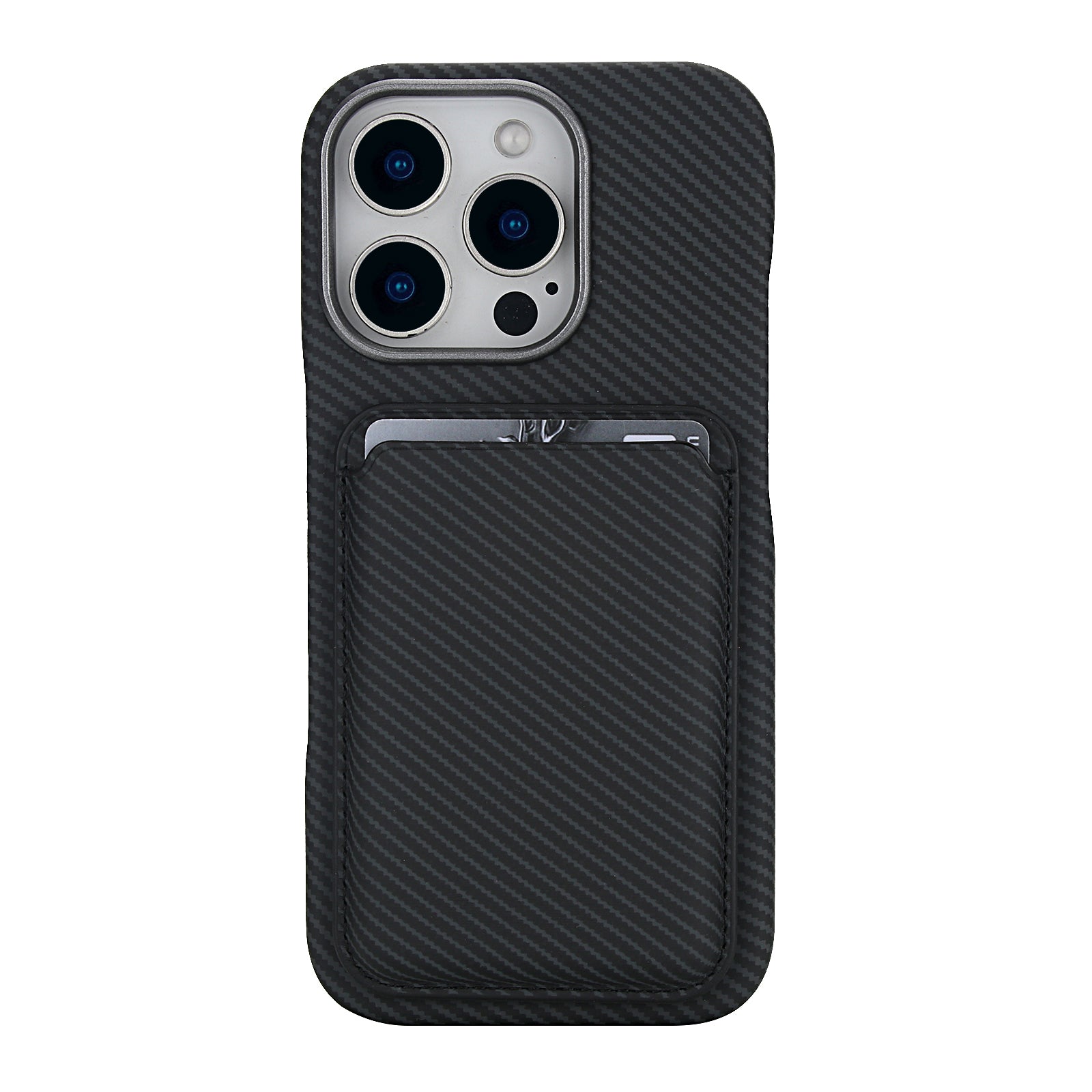 Carbon Fiber Magnetic Card Wallet Case for iPhone