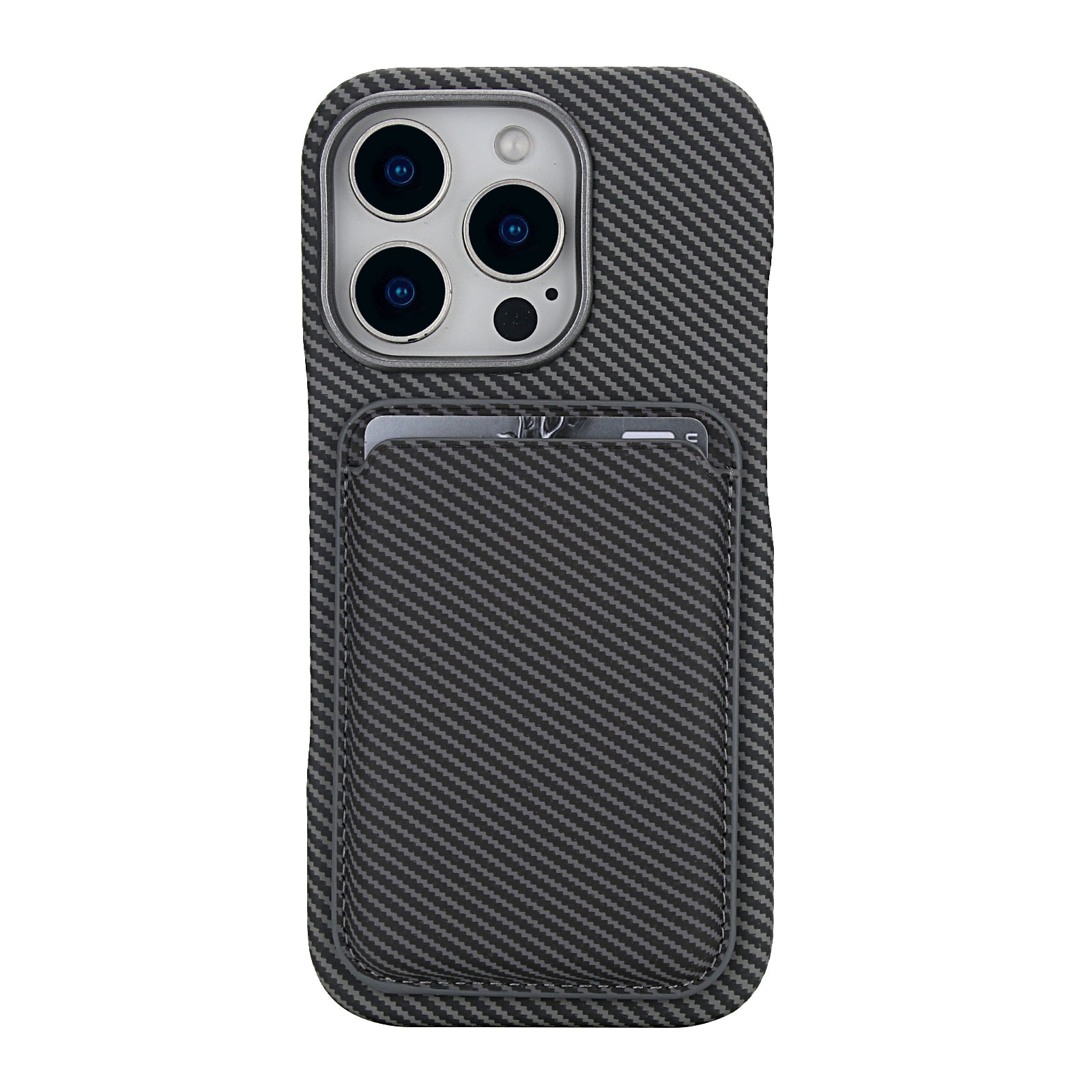 Carbon Fiber Magnetic Card Wallet Case for iPhone