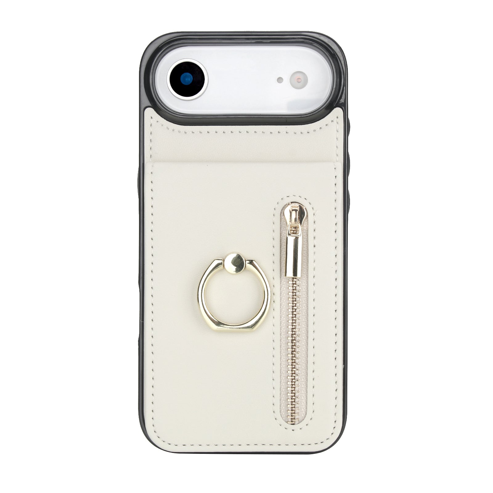 Vintage Suede-Look Flip Wallet Ring Case for iPhone