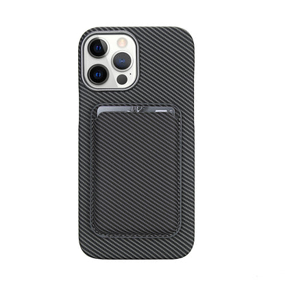 Carbon Fiber Magnetic Card Wallet Case for iPhone