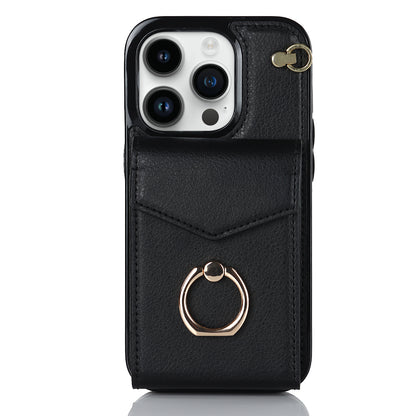 Chic Accordion Wallet & Ring Grip iPhone Case