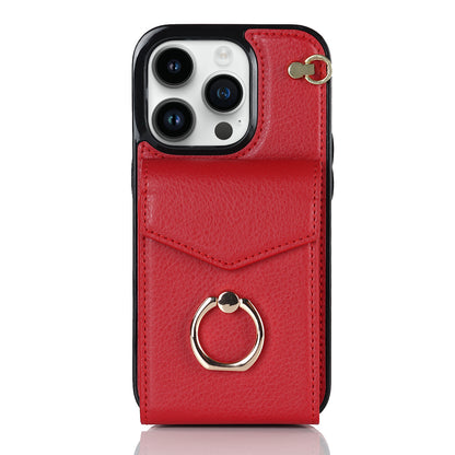 Chic Accordion Wallet & Ring Grip iPhone Case