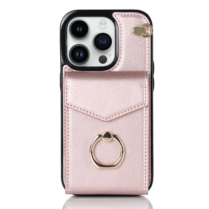 Chic Accordion Wallet & Ring Grip iPhone Case