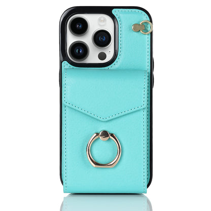 Chic Accordion Wallet & Ring Grip iPhone Case